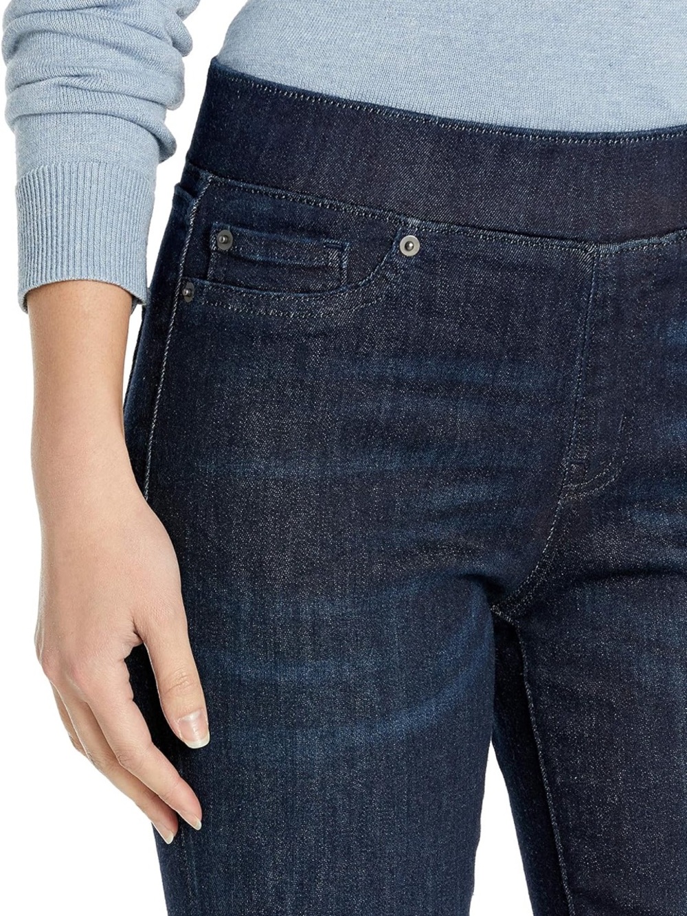 NWOT! Amazon Essentials Women's Dark Indigo Stretch Skinny Jeans 12 Short $21 - Picture 4 of 4